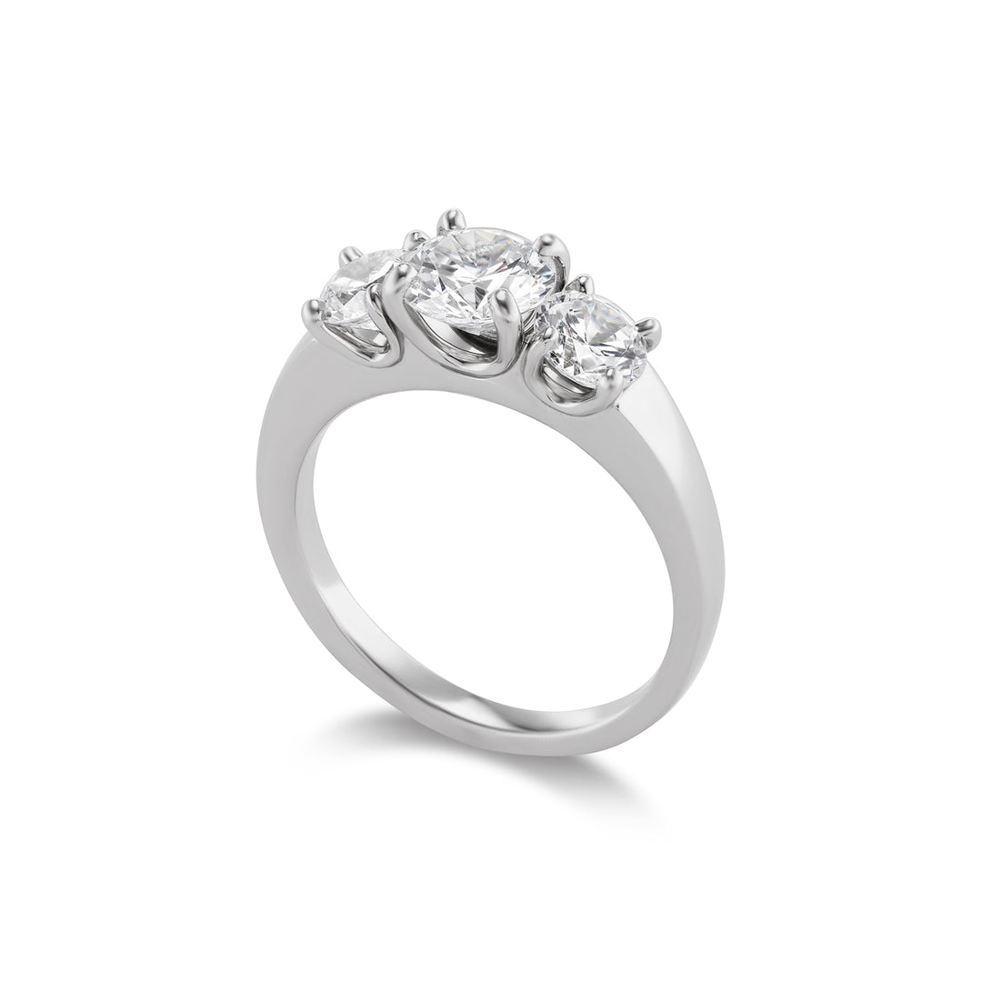 Platinum,  3 Stone Madison Stone Engagement Ring
