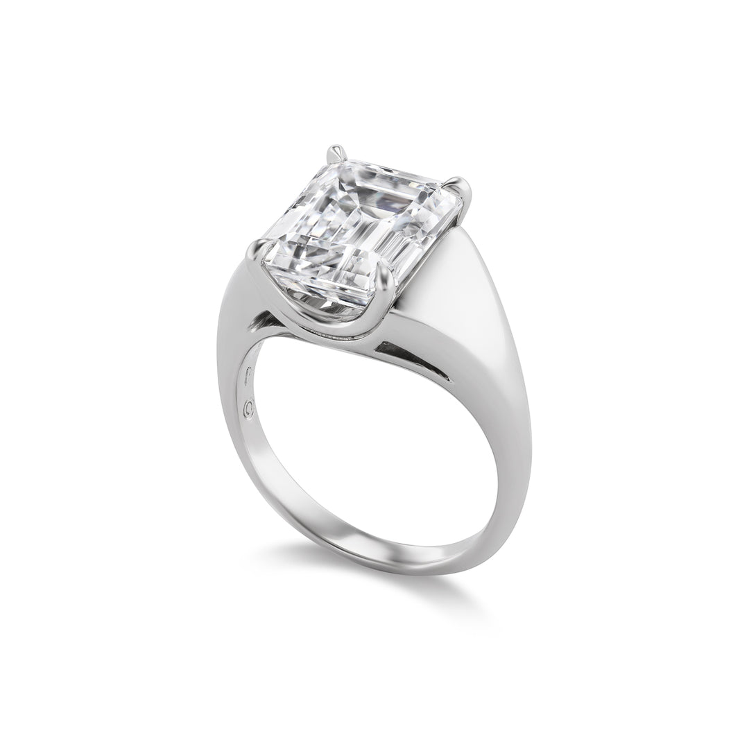 Platinum Jumbo Sculptural Madison Engagement Ring Side View