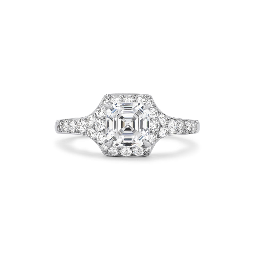 Platinum "Monroe" Ring with Diamonds Stone