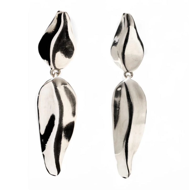 Sterling Silver Sculptural Naiad Earrings