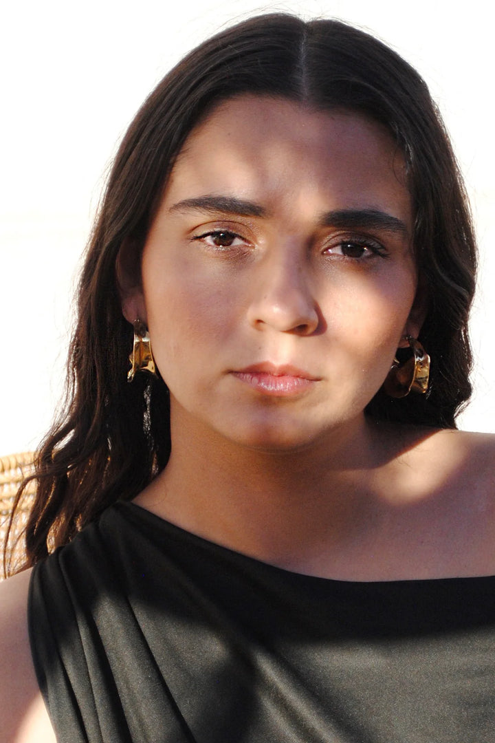 Sterling Silver "Georgia" Elevated Hoop Earrings