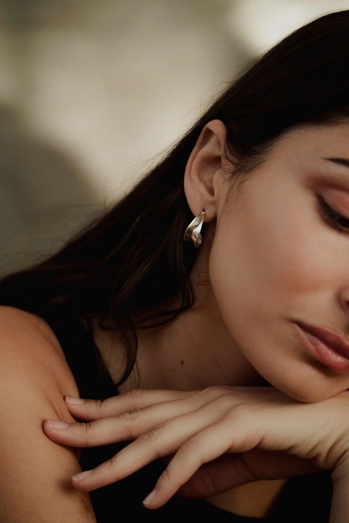 Sterling Silver "Spica" Half-Hoop Earrings