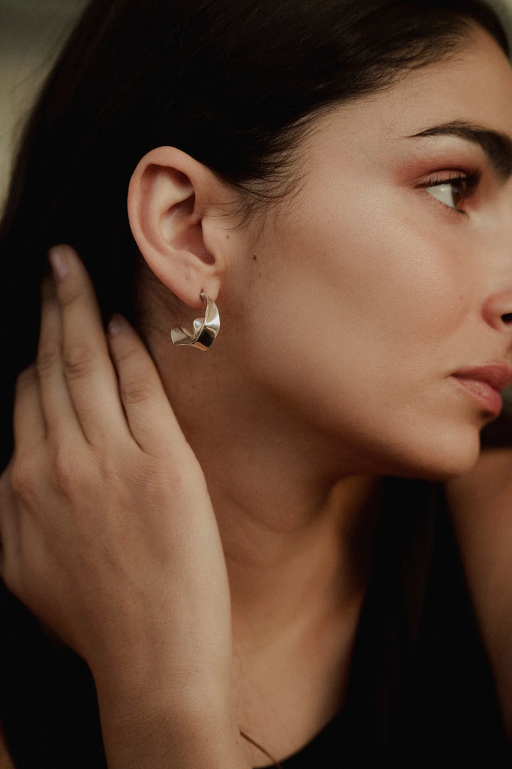 Sterling Silver "Spica" Half-Hoop Earrings