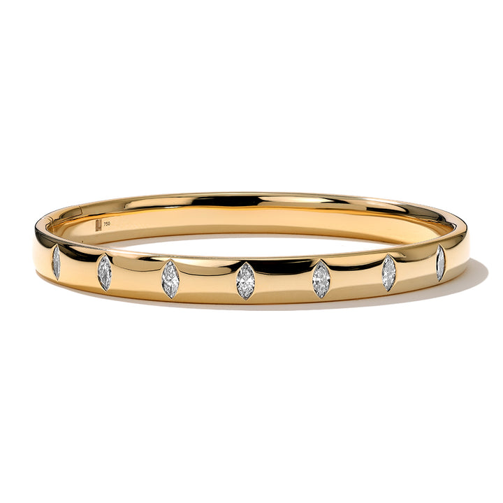 18K Yellow Gold &  Diamond Guardian Bangle