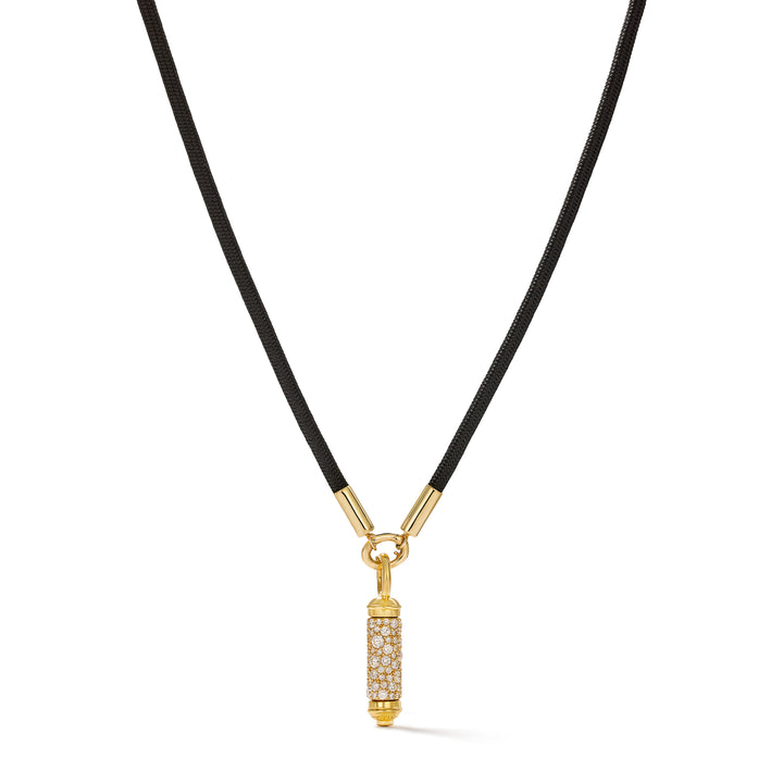 3mm Silk Cord 16" Necklace with 14K Yellow Gold Ends and Enhancer