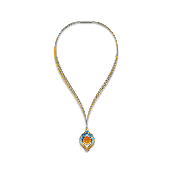 Titanium and 24K Gold,  Ethiopian Opal Necklace