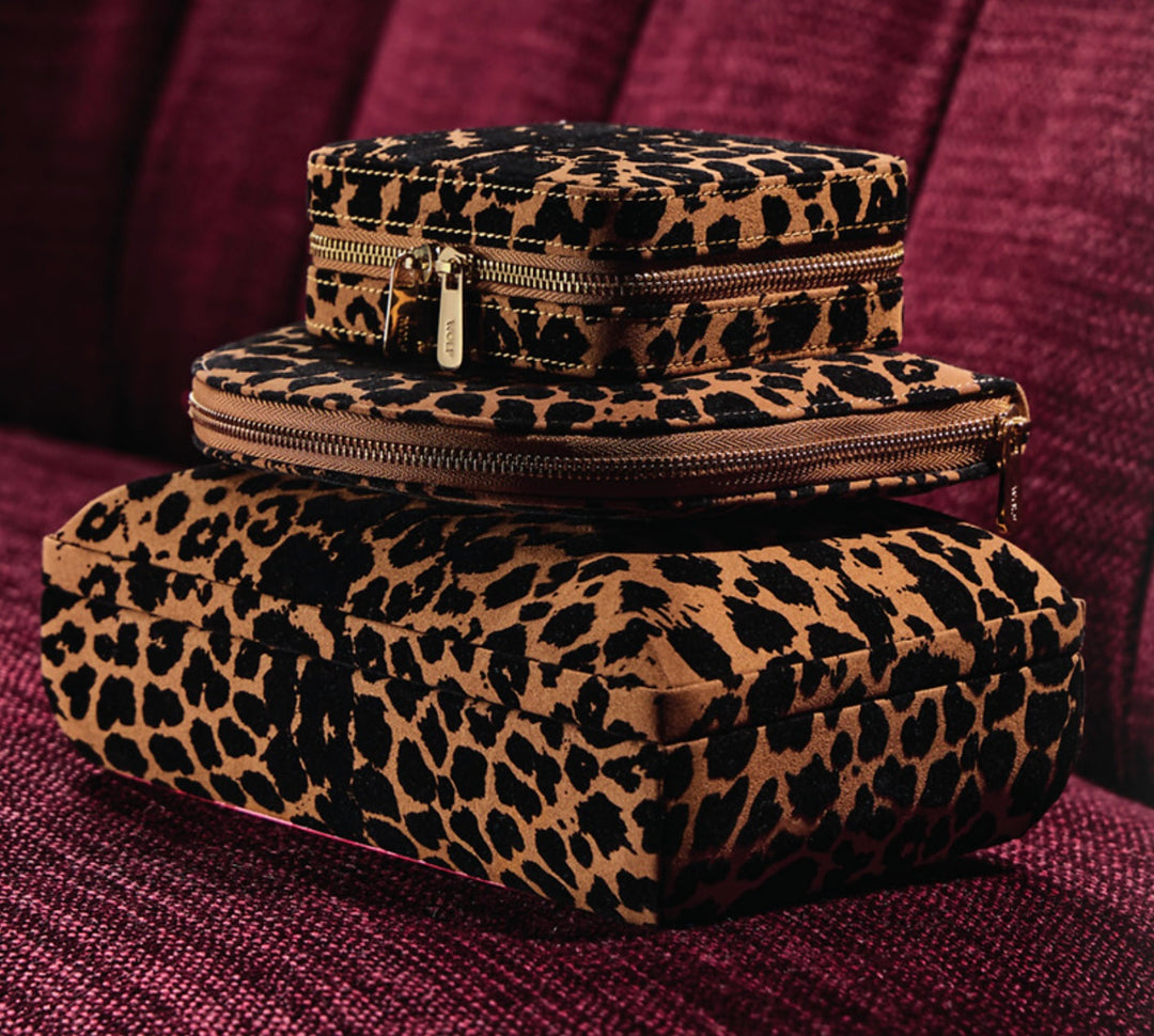 Savanna Leopard Print Jewelry Zip Case
