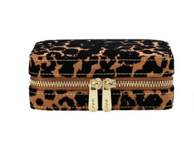 Savanna Leopard Print Jewelry Zip Case