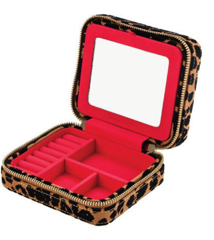 Savanna Leopard Print Jewelry Zip Case
