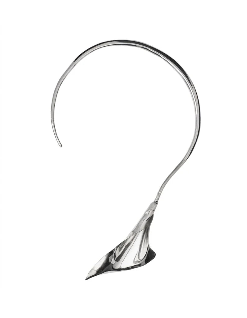 Sterling  Silver Calla Lily Collar Necklace
