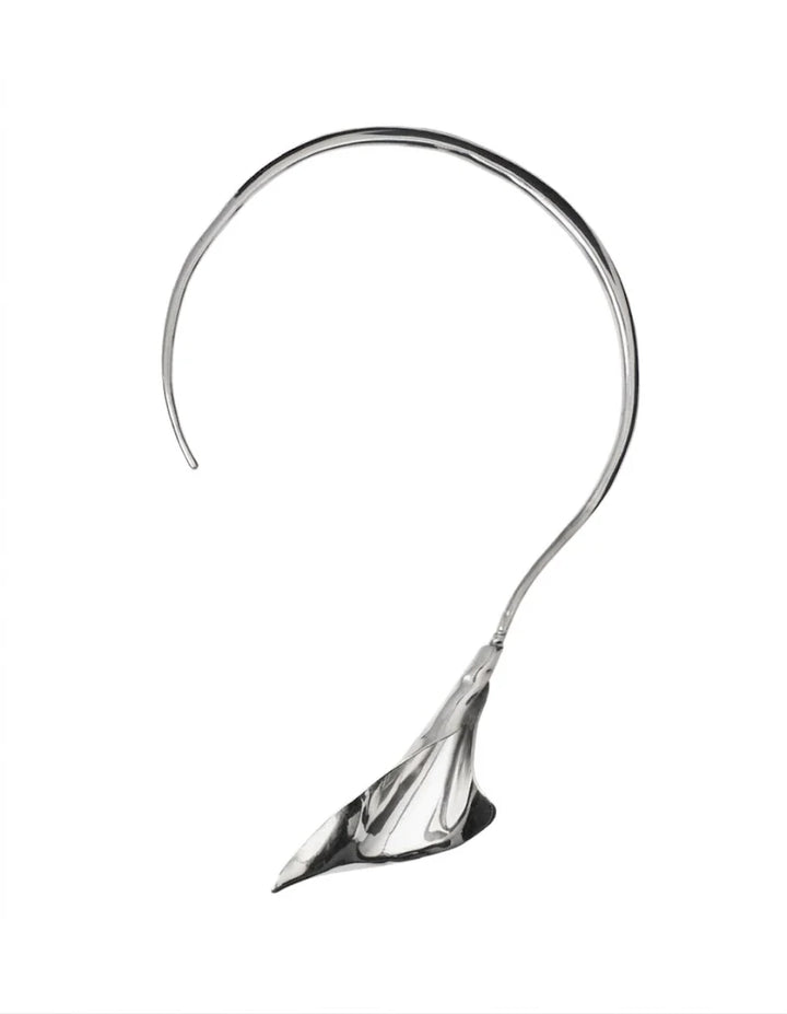Sterling  Silver Calla Lily Collar Necklace
