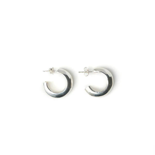 Sterling Silver Faultline Hoop Earrings