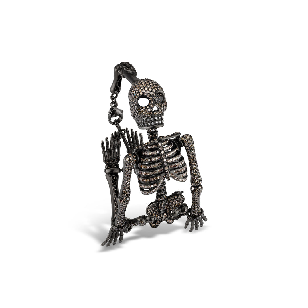 18K Black Gold Multi-Colored Diamond Skeleton Bracelet