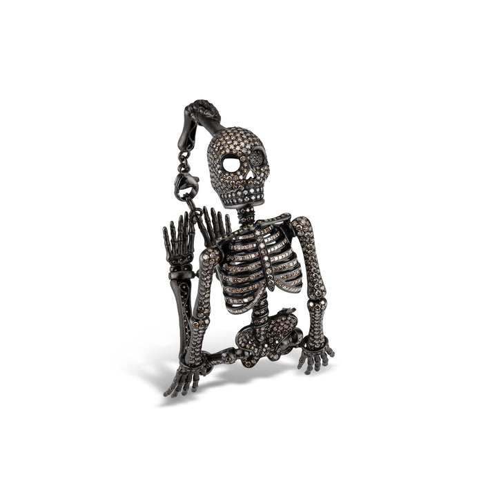 18K Black Gold Multi-Colored Diamond Skeleton Bracelet