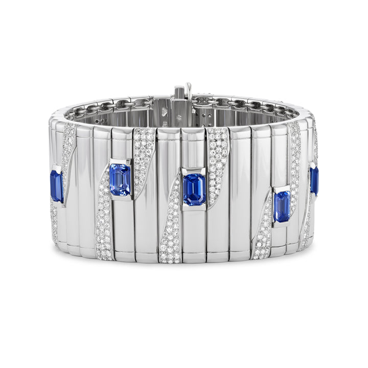 Platinum Metropolitan Bracelet with Blue Sapphire and Diamond