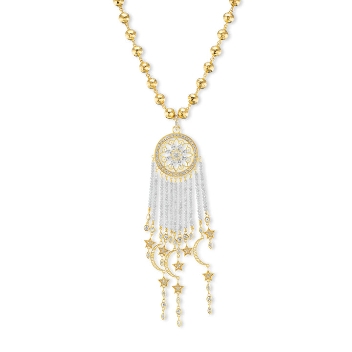 20K Yellow Gold Diamond Dream Catcher Pendant