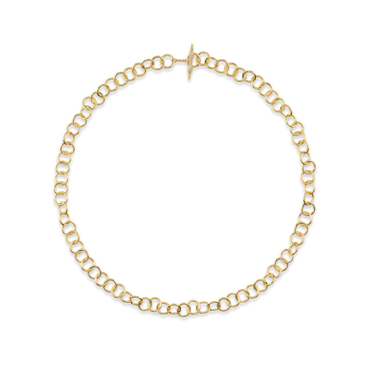 18K Yellow Gold Round Link Chain Necklace
