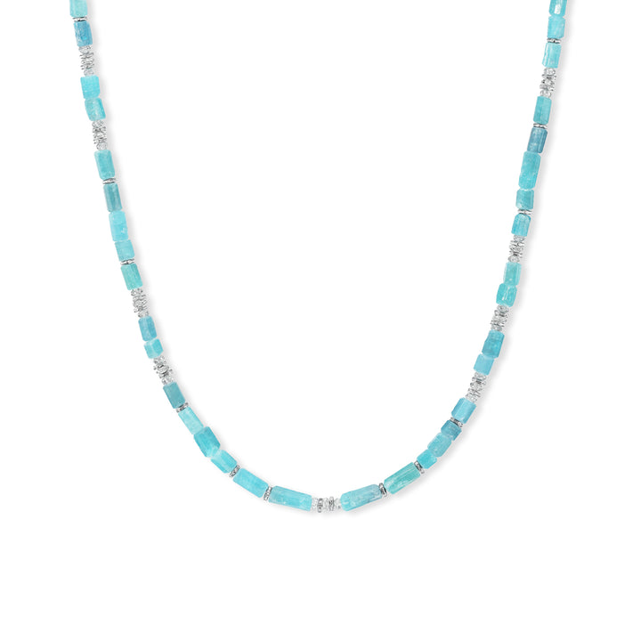 Platinum One of a Kind Flora Brazilian Paraiba Tourmaline and Diamond Beaded Necklace