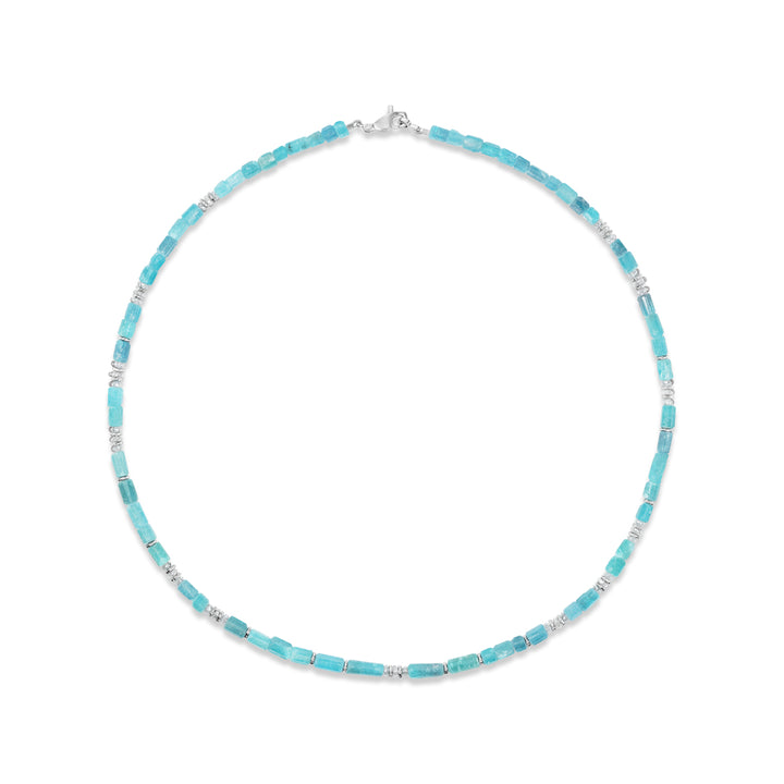 Platinum One of a Kind Flora Brazilian Paraiba Tourmaline and Diamond Beaded Necklace