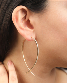 18K Yellow Gold & Diamond "Aura" Mega Hoop Earrings