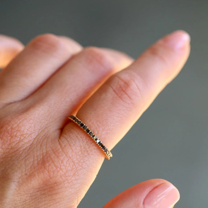 18K Rose Gold Black Diamond Band