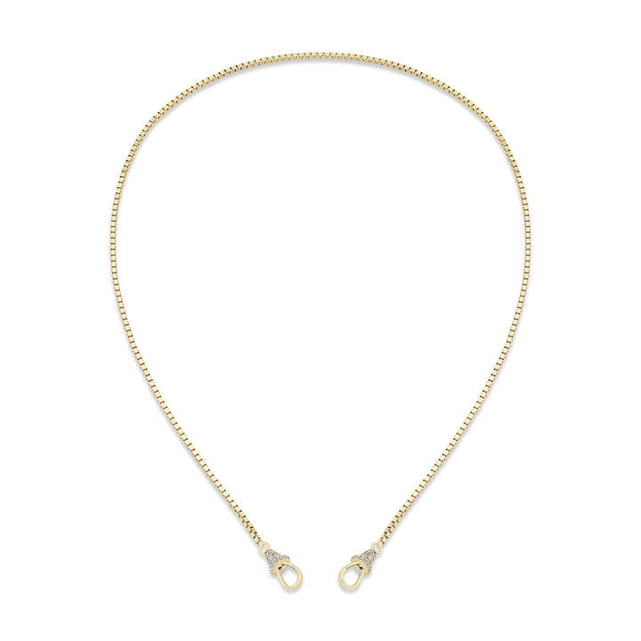 18K Yellow Gold Chain with Pave Diamond Enhancers
