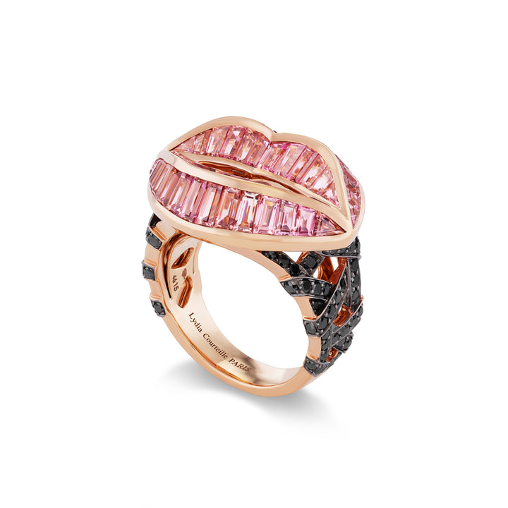 18K Rose Gold & Pink Tourmaline  Lip Ring