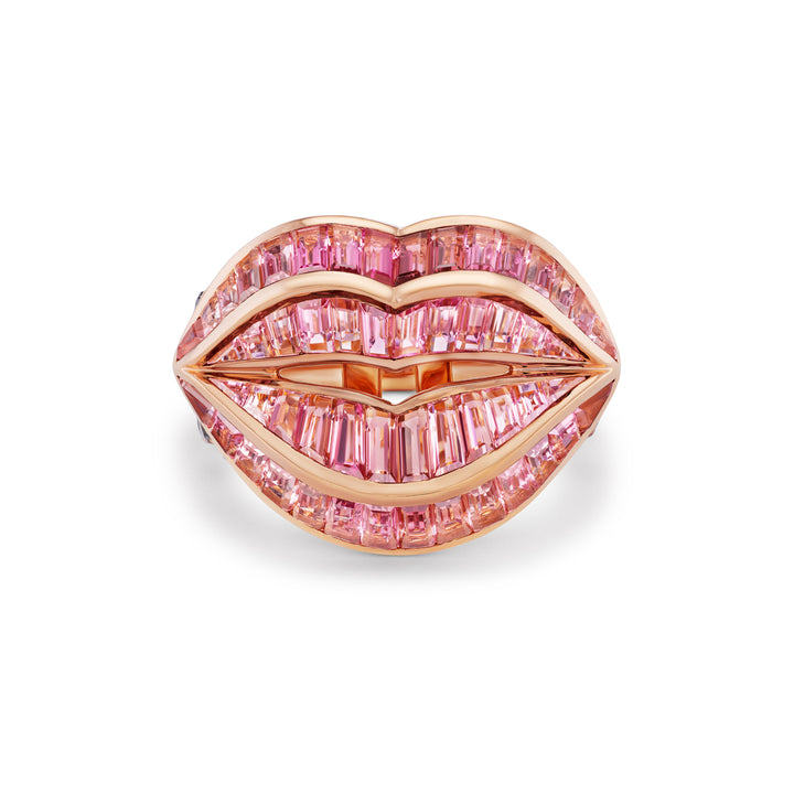 18K Rose Gold & Pink Tourmaline  Lip Ring
