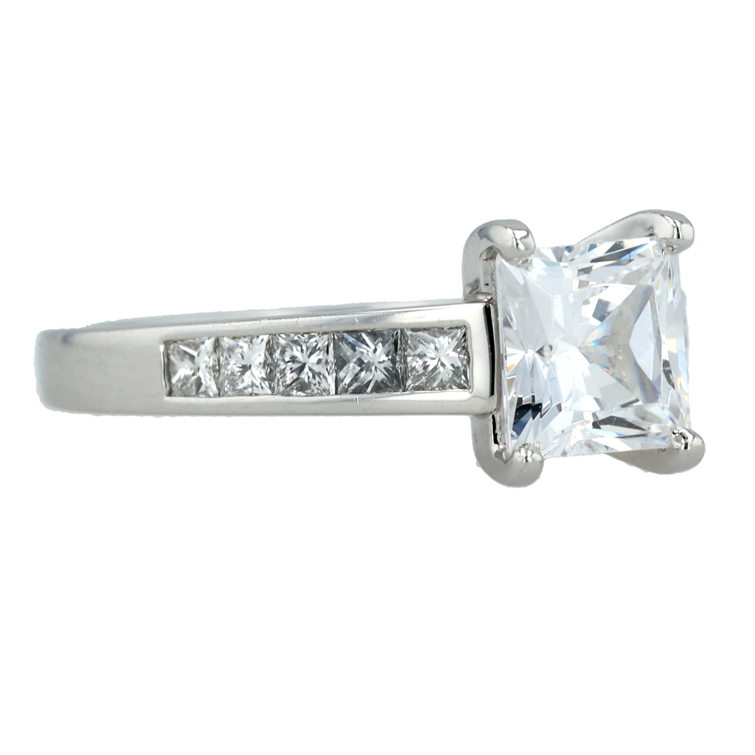 Platinum Princess Cut Diamond Dakota Engagement Ring