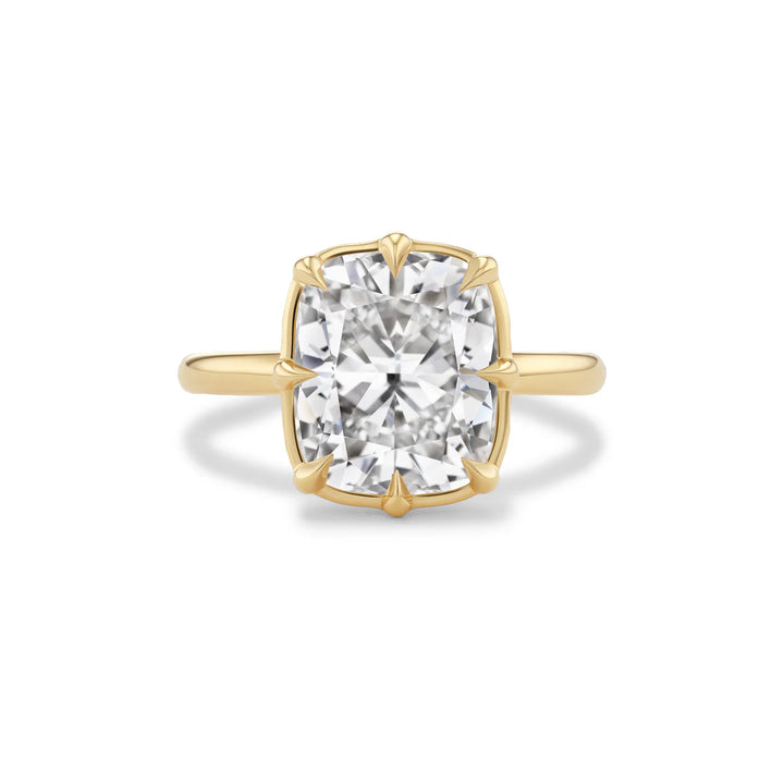 18K Yellow Gold "Celeste" Engagement Ring with 4.52 ct LG Cushion Cut Diamond