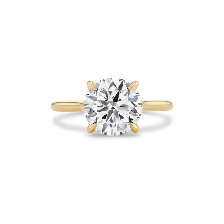 18K Yellow Gold Icon Bridal Ring with 3.01 ct LG Round Brilliant Cut Diamond and Hidden Halo