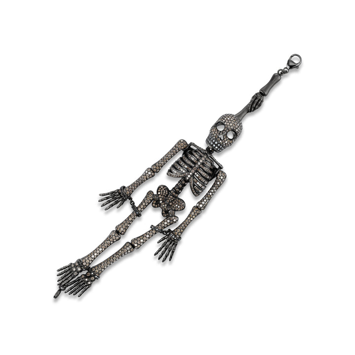 18K Black Gold Multi-Colored Diamond Skeleton Bracelet