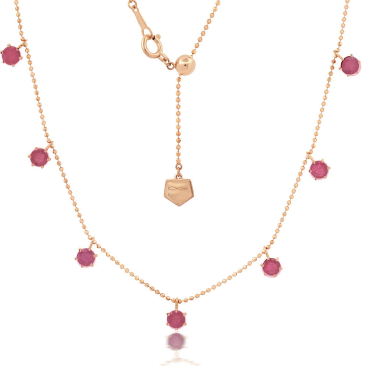 18K Rose Gold Pink Sapphire Floating Necklace