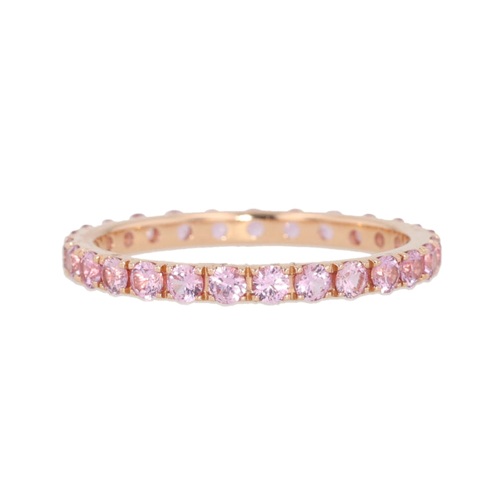 18K Rose Gold Pink Sapphire Eternity Band