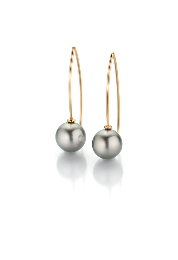 18K Rose Gold Silver Tahitian Pearl Earrings