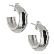 Sterling Silver Faultline Hoop Earrings