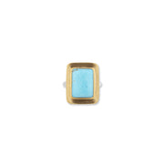 Sterling Silver and 24K Yellow Gold Kingman Turquoise Ring