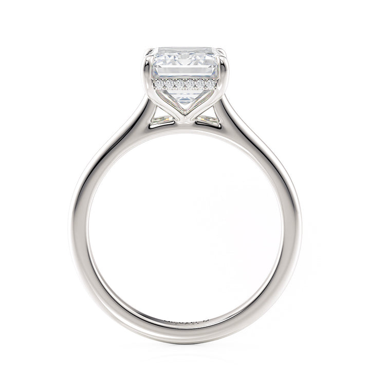 18K White Gold 4.10ct Lab-Grown Emerald Cut Diamond Engagement Ring