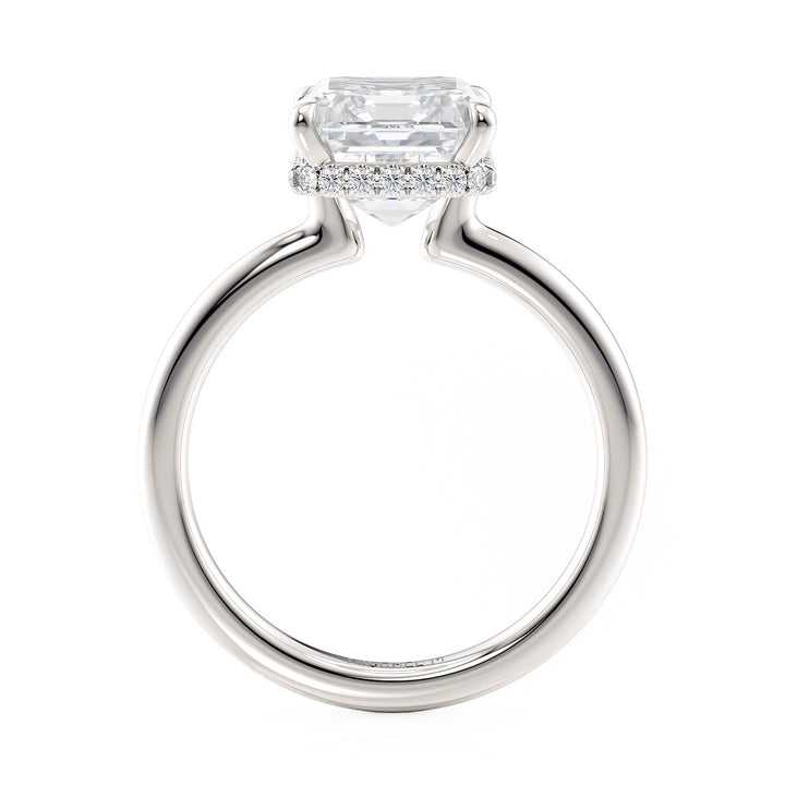 18K White Gold 4.08ct Lab-Grown Emerald Cut Diamond Engagement Ring