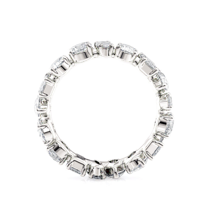 18K White Gold 3.38ctw Multi-Cut Diamond Eternity Band