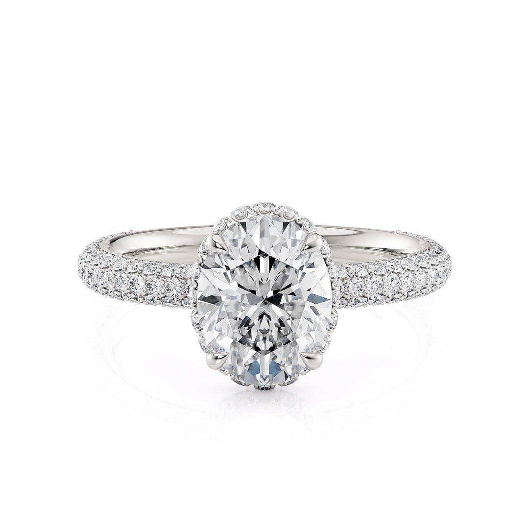 18K White Gold 1.72ct Lab-Grown Oval Cut Diamond Engagement Ring