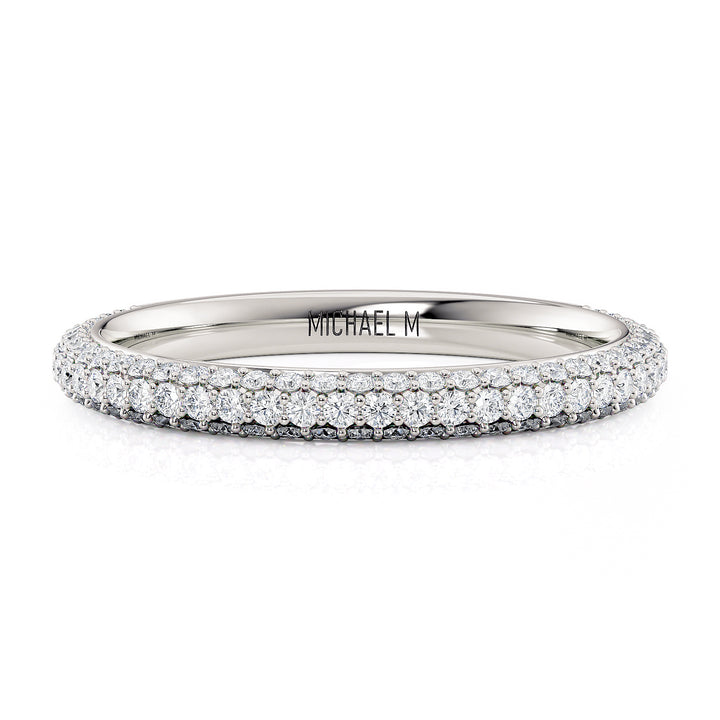 18K White Gold Pavé Diamond Band