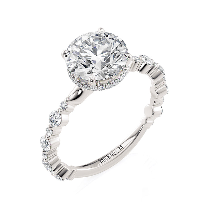 18K White Gold 2.12ct Lab-Grown Round Brilliant Cut Diamond Engagement Ring