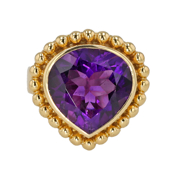 18K Yellow Gold Amethyst Ring