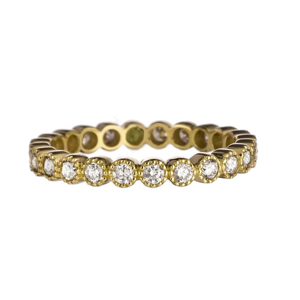 18K Yellow Gold Bezel Set Diamond Eternity Band