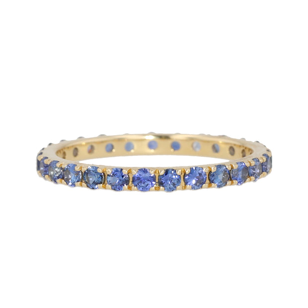 18K Yellow Gold Blue Sapphire Eternity Band