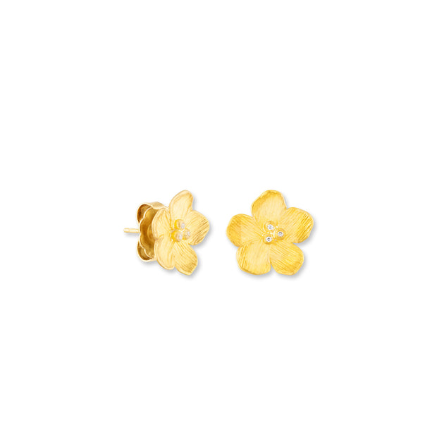 22K Yellow Gold Buttercup Diamond Earrings