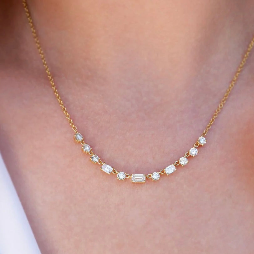 18K Yellow Gold Madison Diamond Necklace