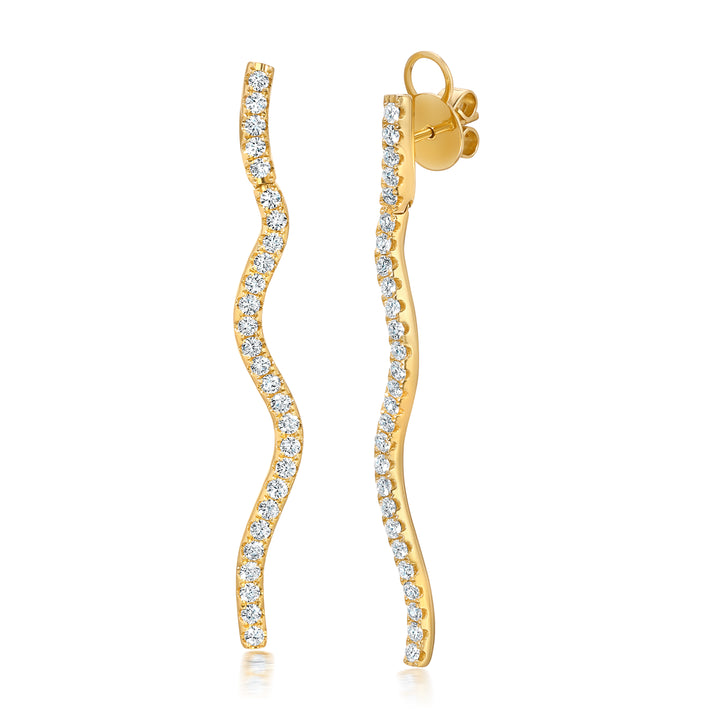 18K Yellow Gold Rio Diamond Drop Earrings