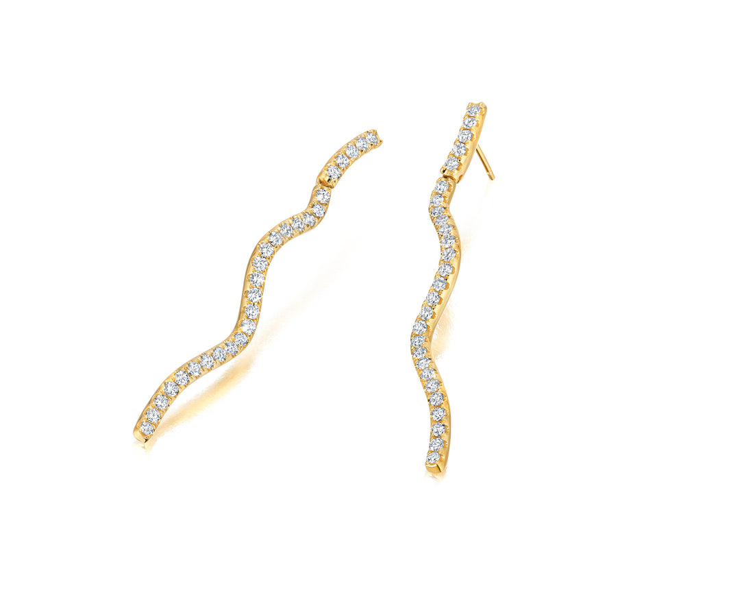 18K Yellow Gold Rio Diamond Drop Earrings